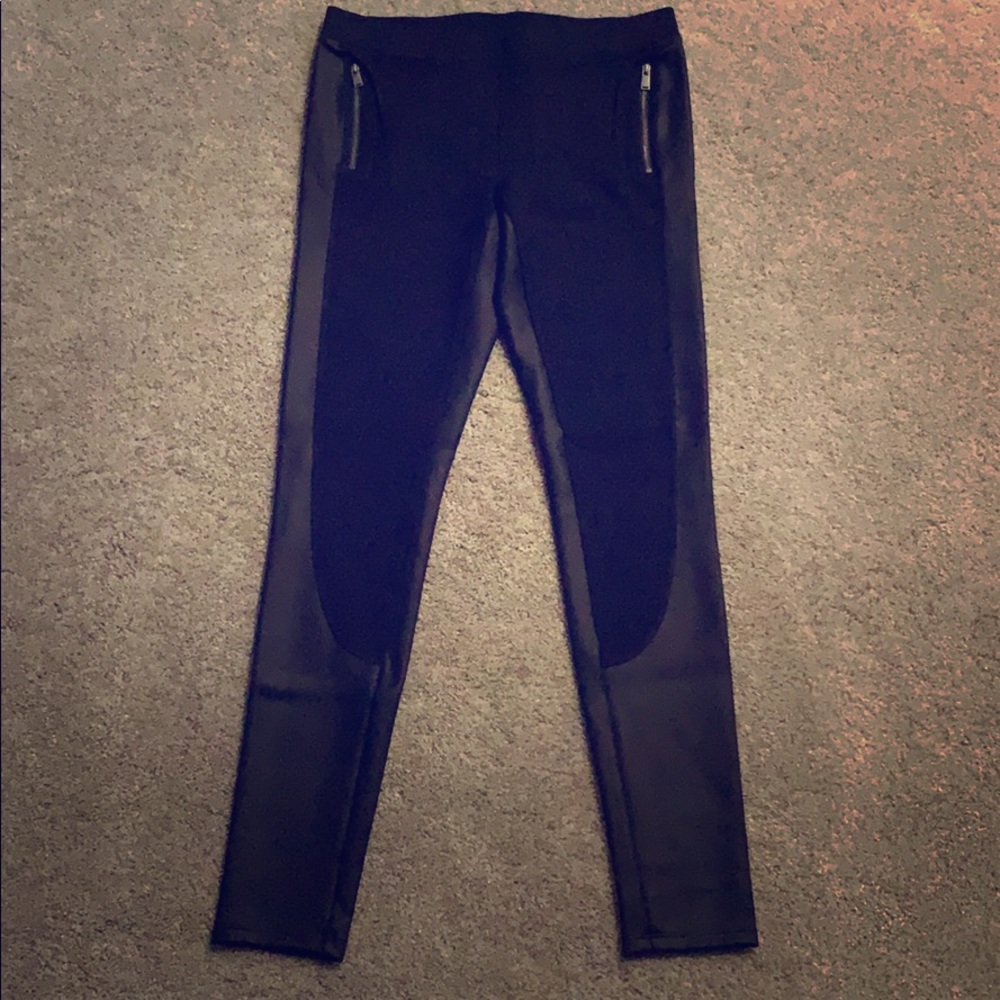 Black leather leggings